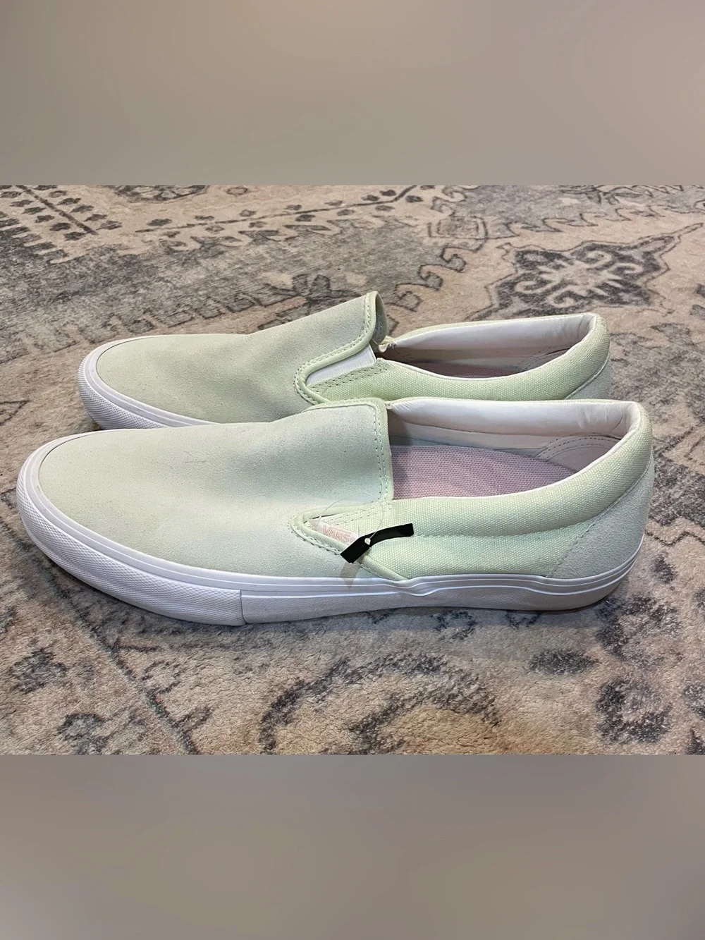 Vans Men’s Pro Ambrosia Slip-On Sneakers — Light Green & White New Without Box
